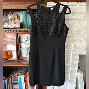Lillie Rubin vintage black beaded mini dress size 10